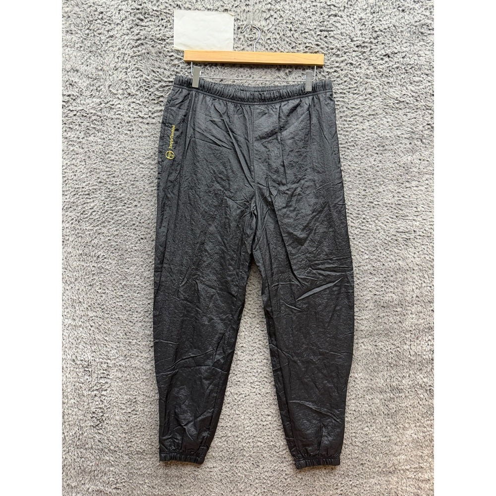 Vintage Sergio Tacchini Drawstring Windbreaker Track Pants Black Mens Size 34